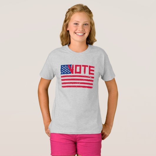 T-shirt Vote With Vote with US Flag (Votez avec le drapeau (Devant entier)