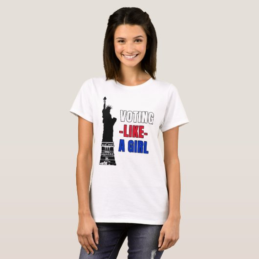 T-shirt Voter comme une fille (Devant entier)