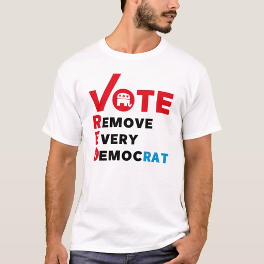 T-shirt voter rouge retirer tous les démocrates (Devant)