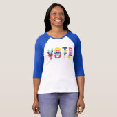 T-shirt Votez avec Rainbow Modern (Devant entier)