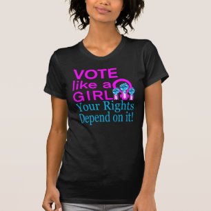 T-shirt Votez comme une fille Droits des femmes 