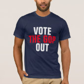 T-shirt Votez GOP Out Red and White (Devant)