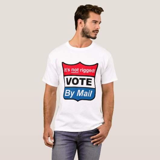 T-shirt Votez par la poste Ce n'est pas un emblème détourn (Devant entier)