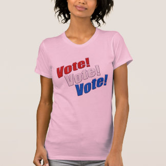 T-shirt Votez! Votez! Votez! patriotique rouge blanc & ble