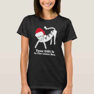T-shirt Votre Cadeau Est Dans La Litière Drôle De Chat De