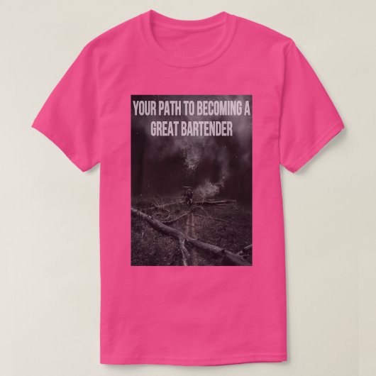 T-shirt votre chemin pour devenir un grand barman (Design devant)