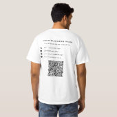 T-shirt Votre code QR Nom de texte personnalisé Entreprise (Dos entier)