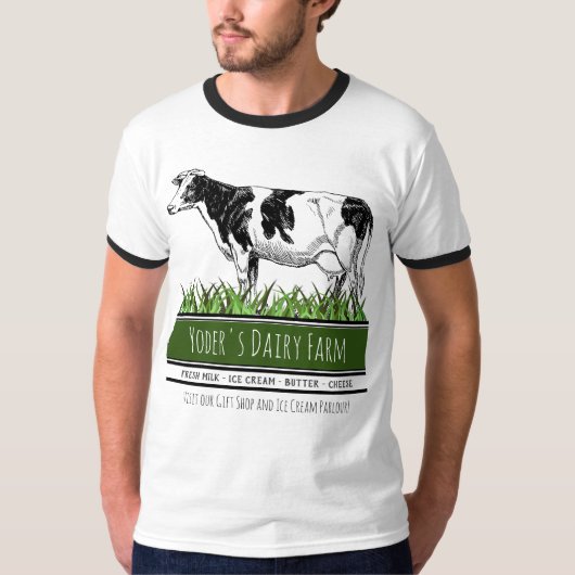 T-shirt Votre graphique local de vache à exploitation (Devant)