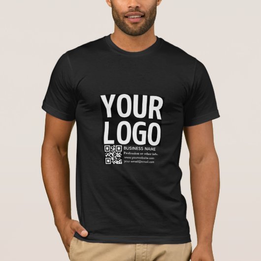 T-shirt Votre logo avec QR code et texte modifiables (Devant)