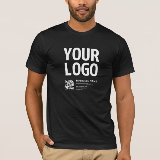 T-shirt Votre logo avec QR code et texte modifiables (Devant)