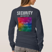 T-shirt Votre Logo Ici Sécurité Femmes Basique Long Manche (Dos)