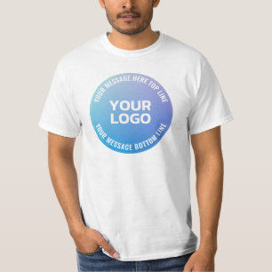 T-shirt Votre logo Ombre bleue à violet et texte circula