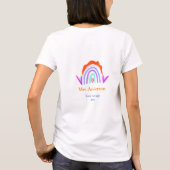 T-shirt Votre message e ajouter nom de texte rainbow profe (Dos)