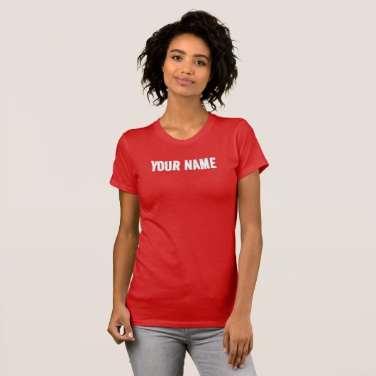 T-shirt Votre nom Femme Slim Fit Custom Red (Devant entier)