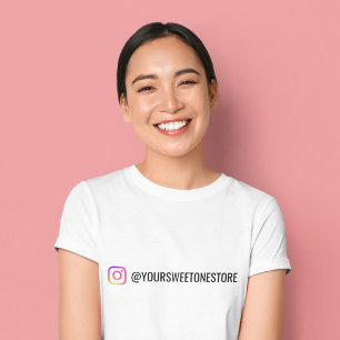 T-shirt Votre nom Instagram & Promo d'icône de médias soci