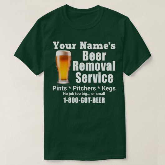 T-shirt Votre nom s Service de retrait de bière Pinchers P (Design devant)