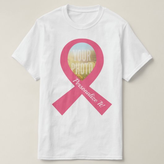 T-shirt VOTRE PHOTO Simple Pink Ribbon (Design devant)