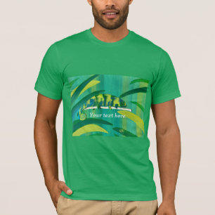 T-shirt Votre texte Chemises bleu vert jaune caméléon