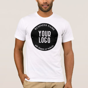 T-shirt Votre texte et logo téléchargé   Noir et blanc mod