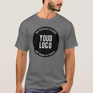 T-shirt Votre texte et votre logo téléchargé   Noir et bla