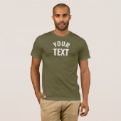 T-shirt Votre texte Mens Bella+Canvas Short Sleeve Army (Devant entier)
