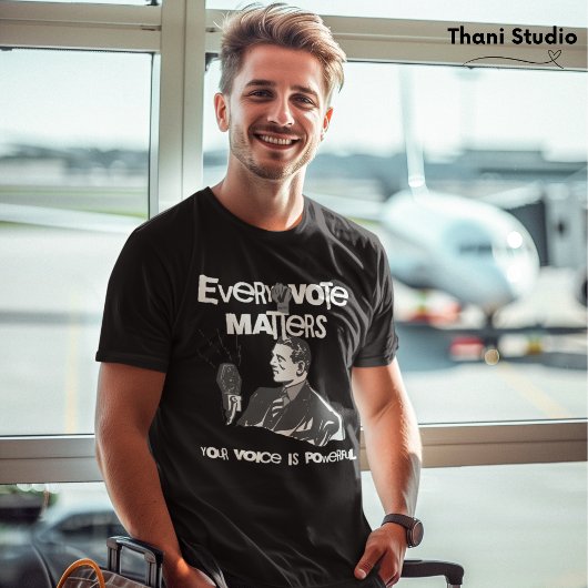 T-shirt Votre vote compte élection blanc politique imprimé