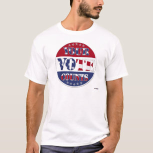 T-shirt VOTRE VOTE COMPTE rond avec NOUS Drapeau & étoiles
