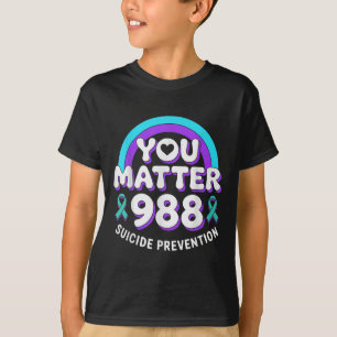 T-shirt Vous 988 Ruban arc-en-ciel de sensibilisation à la
