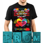 T-shirt Vous Allez Au Prom<br><div class="desc">Demandez à quelqu'un de votre bal de l'école ce design artistique unique. Complète avec les noms et les messages. Style graffiti cool avec des coeurs et des éléments colorés. Nouvelle idée de Promposal.</div>