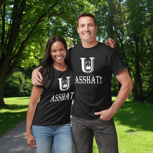 T-shirt Vous Asshat Blanc Police Insulte Unisex