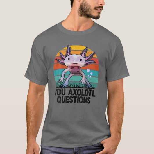 T-shirt Vous Axolotl Questions Jeune Rétro Cute Axolotl (Devant)