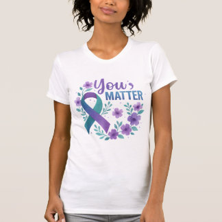 T-shirt Vous Comptez Prévention Suicide, Ruban Turquoise V