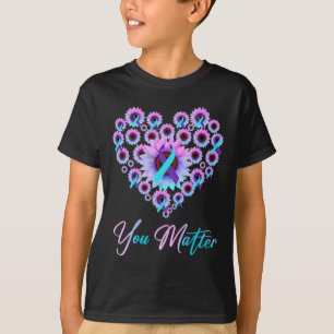 T-shirt Vous Comptez Prévention Suicide Turquoises Purple