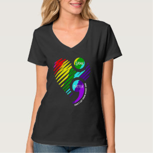 T-shirt Vous Comptez Semicolon Mois de Sensibilisation Men