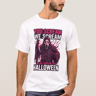 T-shirt Vous criez Nous Halloween Ghostface Couteau Sangla