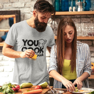 T-shirt Vous cuisinez, je boirai la typographie drôle