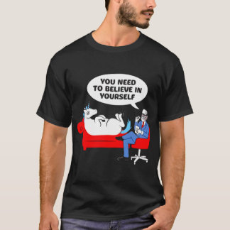 T-shirt Vous devez croire en votre psychiatre licorne drôl