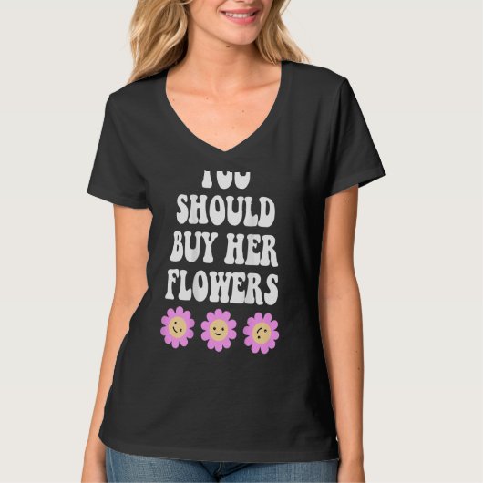 T-shirt vous devriez acheter ses fleurs esthétique tendanc (Devant)