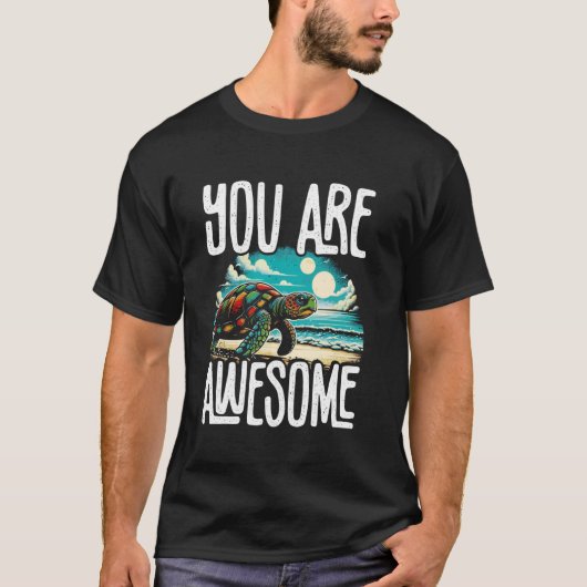 T-shirt Vous Êtes Awesome Amour Pour Tortoise Cute Awesome (Devant)