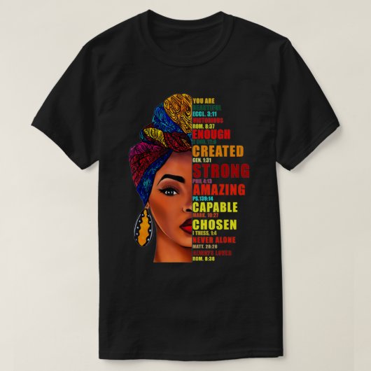 T-shirt Vous êtes Belle Victorieuse Assez Créée Forte (Design devant)