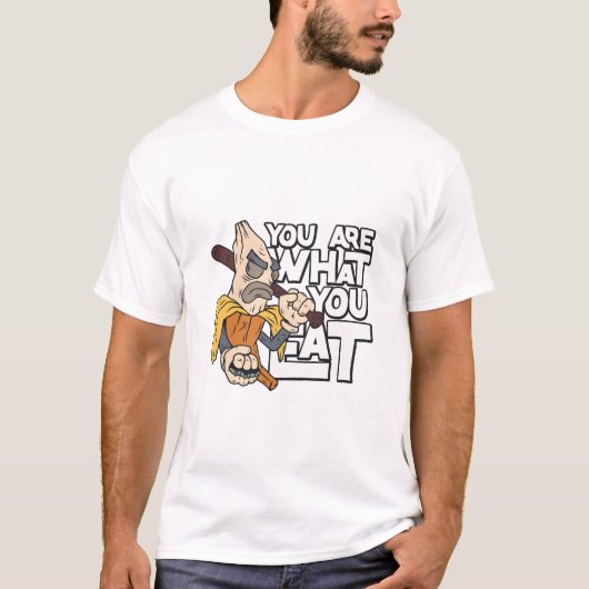 T-shirt "Vous êtes ce que vous mangez" Dessin Cité (Devant)