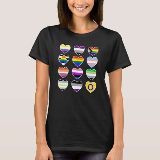 T-shirt Vous Êtes En Sécurité Avec Moi, Coeur Arc-En-Ciel (Devant)