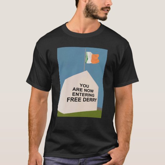 T-shirt Vous Êtes En Train D'Entrer Dans Free Derry Flag (Devant)