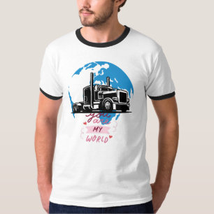 T-shirt Vous êtes Mon Monde Semi Camion Romantique Camionn