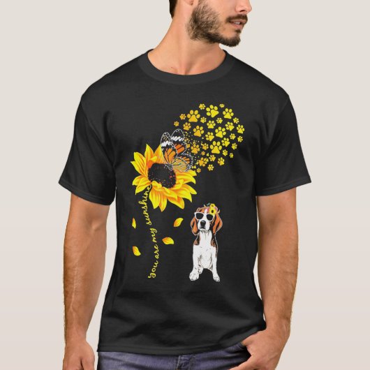 T-shirt Vous Êtes Mon Sunshine Sunflower Beagle Pour Homme (Devant)
