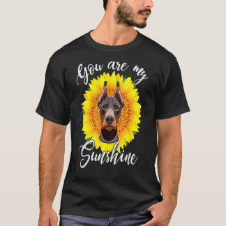 T-shirt Vous Êtes Mon Sunshine Sunflower Miniature Doberma