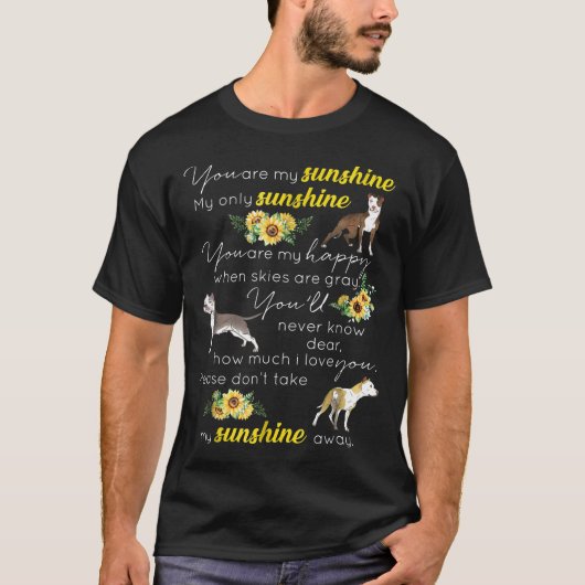 T-shirt Vous Êtes Mon Sunshine Sunflower Pitbull (Devant)