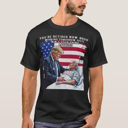 T-shirt Vous êtes Retraité Retro American Flag Drôle drôle (Devant)