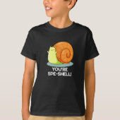 T-shirt Vous êtes Spe-shell Funny Snail Pun Dark BG (Devant)