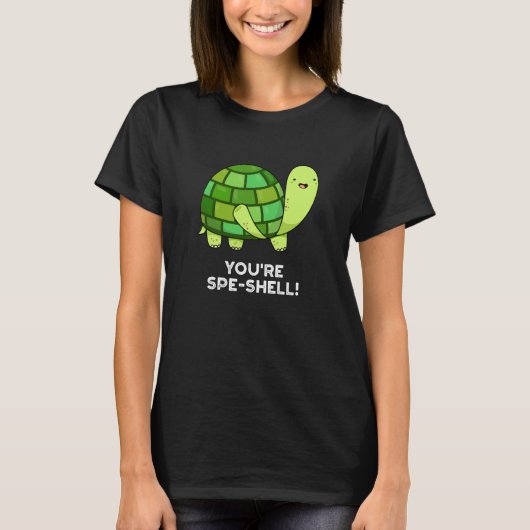 T-shirt Vous êtes Spe-shell Funny Tortoise Pun Dark BG (Devant)